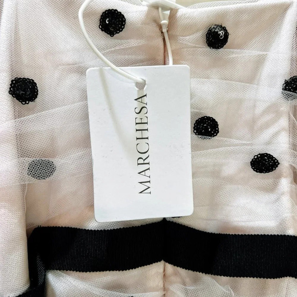 NWT Marchesa Notte Pink Strapless Dot Tulle Dress $795 - Picture 14 of 16
